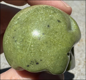 Nephrite Jade CRYSTAL SKULL - Serenity, Combat negative thoughts