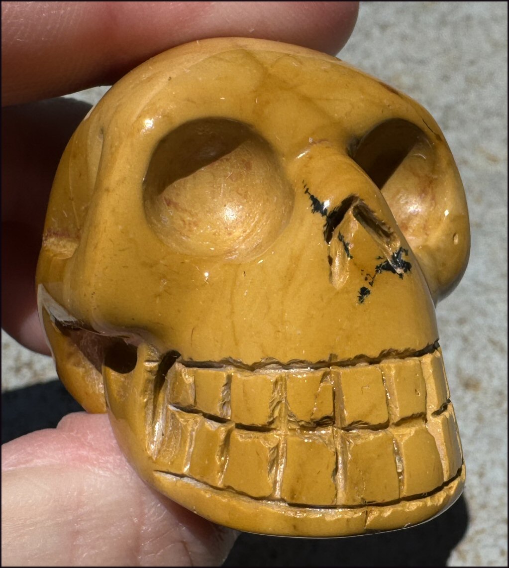 Vibrant Golden Yellow MOOKAITE Crystal Skull - Joy! - with Synergy 12+ years
