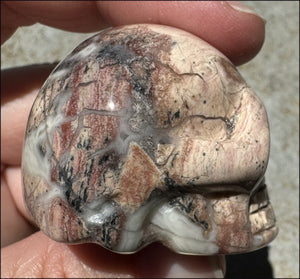 PINK Silver Leaf Jasper Crystal Skull with lots of Agate - Courage, Self-Healing