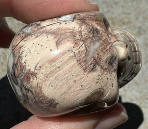 PINK Silver Leaf Jasper Crystal Skull with lots of Agate - Courage, Self-Healing
