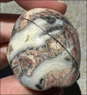 PINK Silver Leaf Jasper Crystal Skull with lots of Agate - Courage, Self-Healing