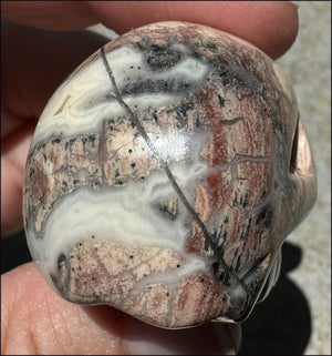 PINK Silver Leaf Jasper Crystal Skull with lots of Agate - Courage, Self-Healing