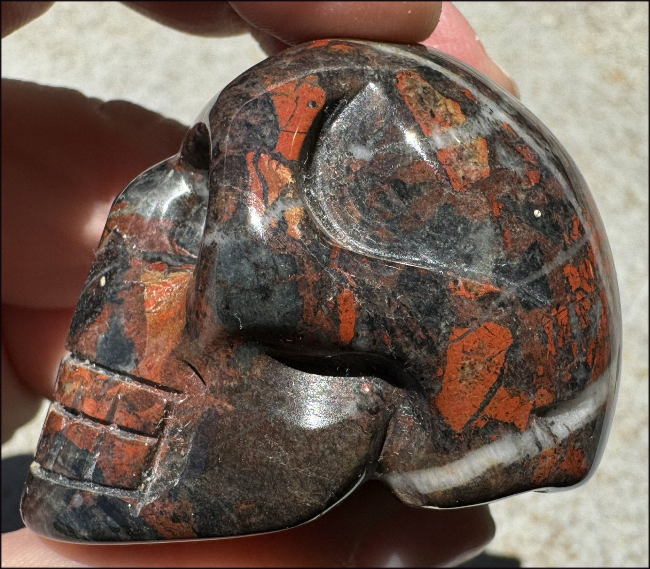 Brecciated Jasper CRYSTAL SKULL - Use with Dowsing, Animal Communication