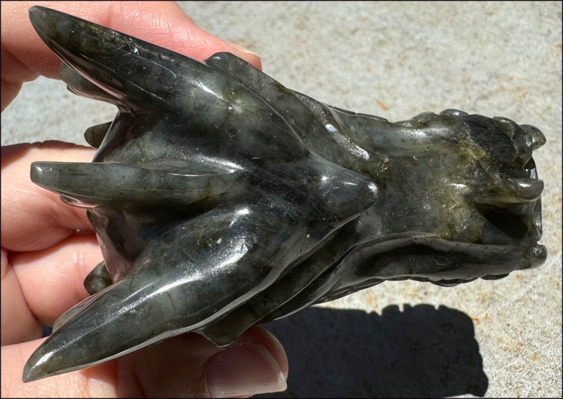 Labradorite DRAGON Crystal Skull - Remember the magic!