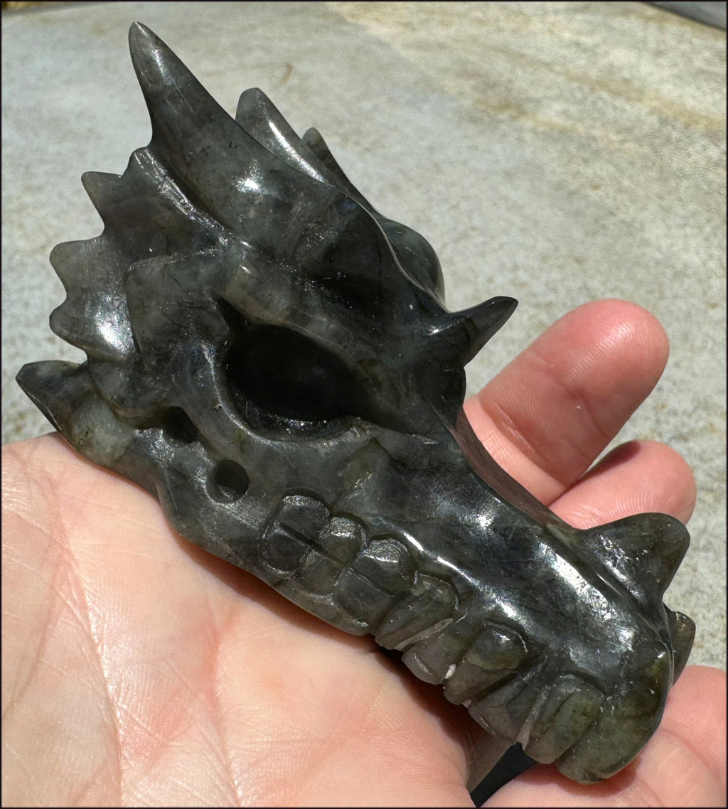 Labradorite DRAGON Crystal Skull - Remember the magic!