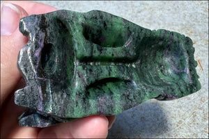 DARK Rubycrosite DRAGON Crystal Skull - Release old fears, Increase vitality