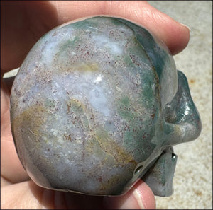 Natural Bloodstone + Moss Agate Mix CRYSTAL SKULL - Calming, Boost Self-Esteem