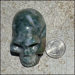 Natural Bloodstone + Moss Agate Mix CRYSTAL SKULL - Calming, Boost Self-Esteem