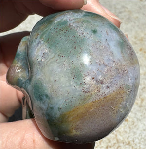 Natural Bloodstone + Moss Agate Mix CRYSTAL SKULL - Calming, Boost Self-Esteem