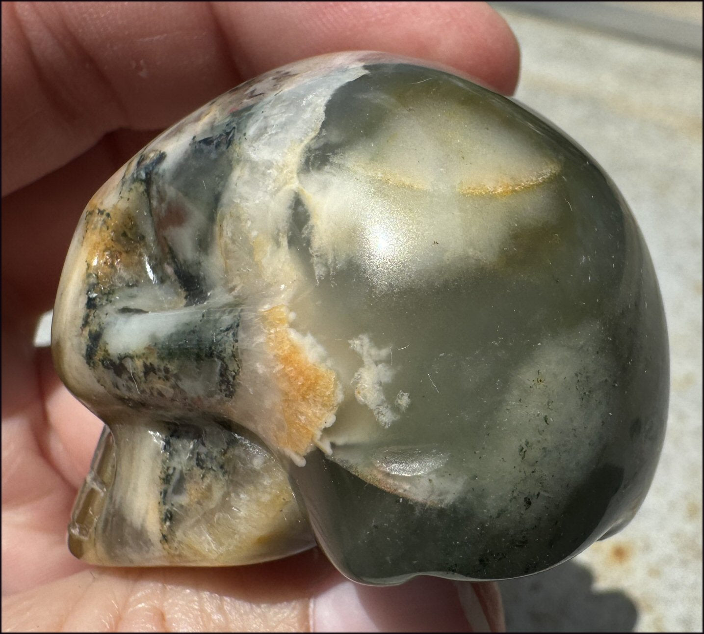 Hummingbird Agate CRYSTAL SKULL - Clarity, Self-Healing