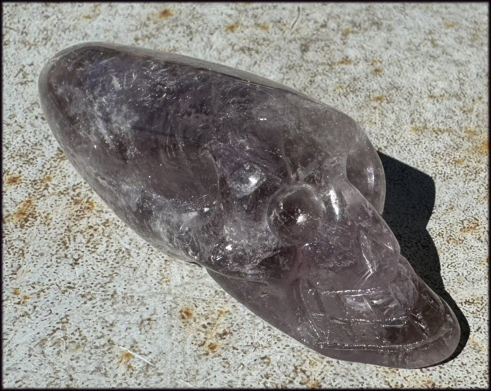 Amethyst ANUNNAKI STYLE Crystal Skull with Smoky Phantoms