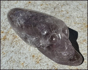 Amethyst ANUNNAKI STYLE Crystal Skull with Smoky Phantoms
