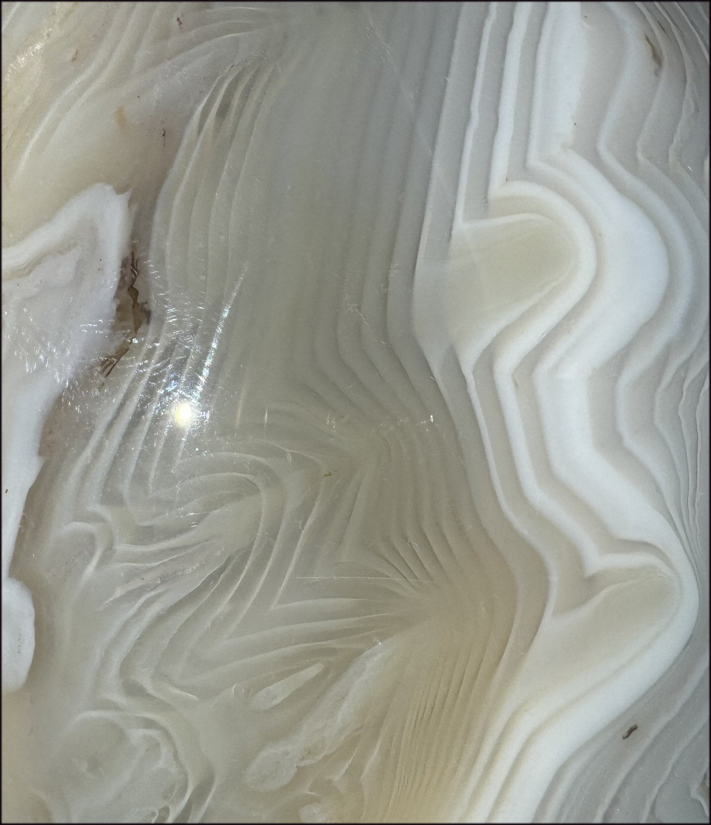 LifeSize Madagascar AGATE Crystal Skull with Fantastic Banding, Bi-Colored Dendritic inclusions