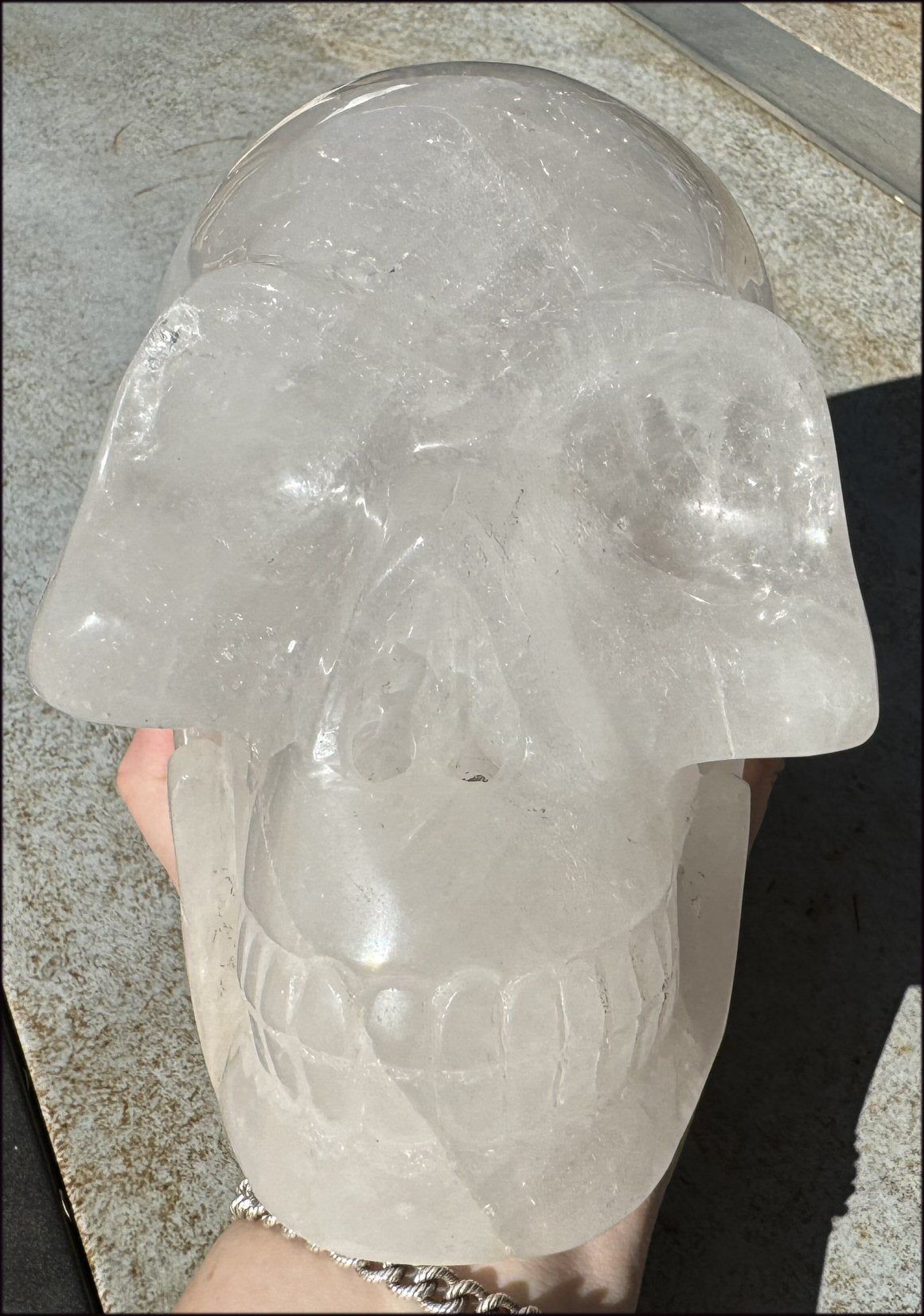 LifeSize Himalayan Quartz Crystal Skull with Chlorite, Hematite!
