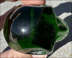 Emerald Green HELENITE Crystal Skull with Monatomic inclusion