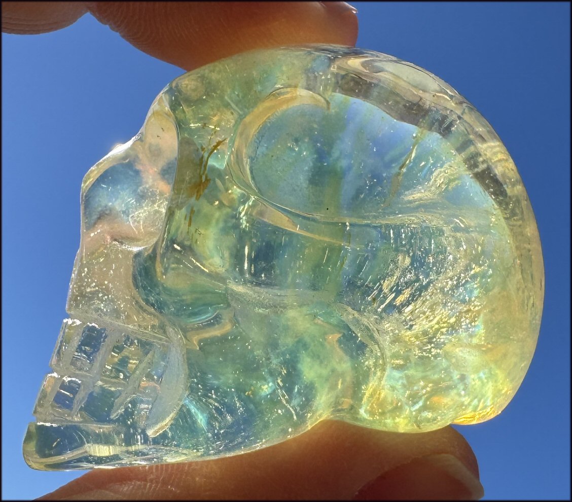 Golden "Andara" Obsidian CRYSTAL SKULL - Self-Healing, Balance Chakras