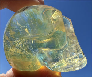 Golden "Andara" Obsidian CRYSTAL SKULL - Self-Healing, Balance Chakras
