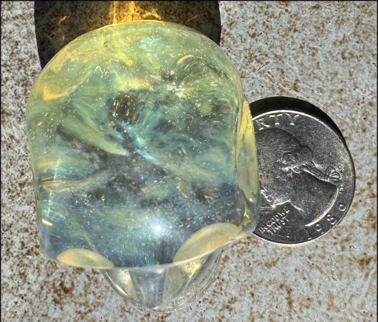 Golden "Andara" Obsidian CRYSTAL SKULL - Self-Healing, Balance Chakras