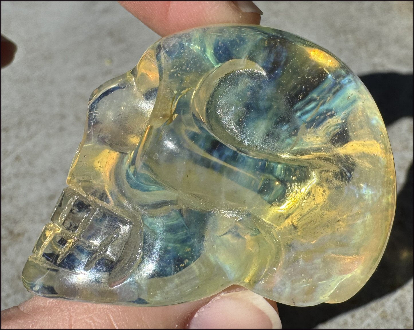 Golden "Andara" Obsidian CRYSTAL SKULL - Self-Healing, Balance Chakras