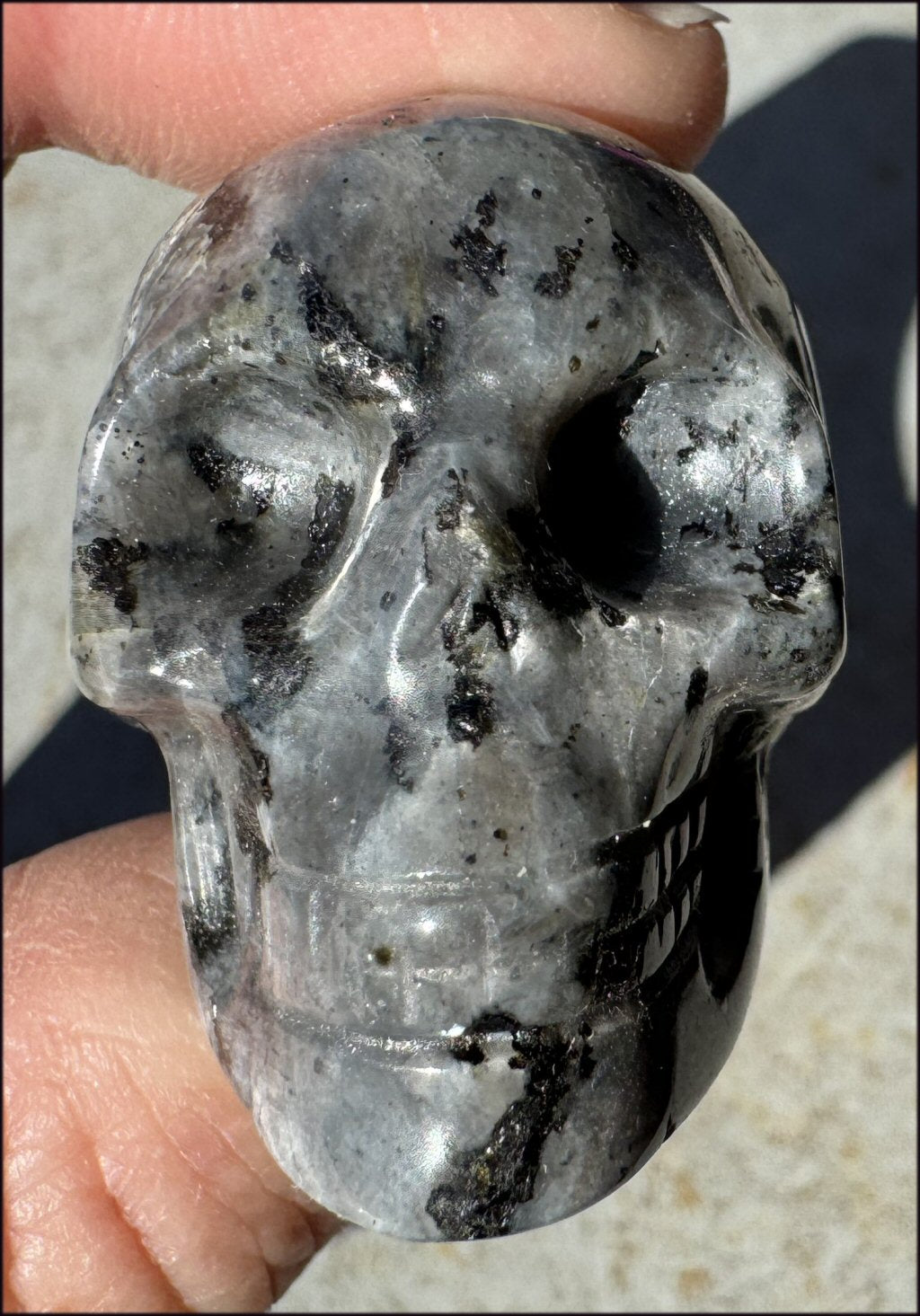 ~Shimmery~ Larvikite Collector's CRYSTAL SKULL - Insight, Reduce Stress