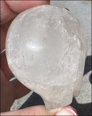Lg. Himalayan Quartz STAR BEING Crystal Skull with Hematite, Chlorite, Rainbows