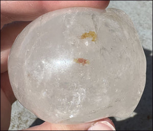Lg. Himalayan Quartz STAR BEING Crystal Skull with Hematite, Chlorite, Rainbows