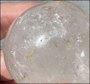 Lg. Himalayan Quartz STAR BEING Crystal Skull with Hematite, Chlorite, Rainbows