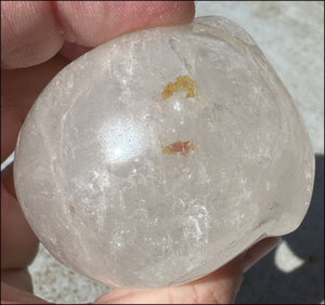Lg. Himalayan Quartz STAR BEING Crystal Skull with Hematite, Chlorite, Rainbows