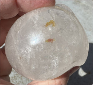 Lg. Himalayan Quartz STAR BEING Crystal Skull with Hematite, Chlorite, Rainbows