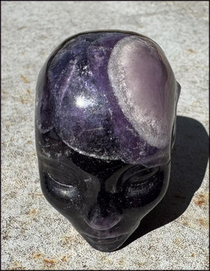 Grape Purple AMETHYST Sidhe / Fae Style Crystal Skull - Crown Chakra, Balance