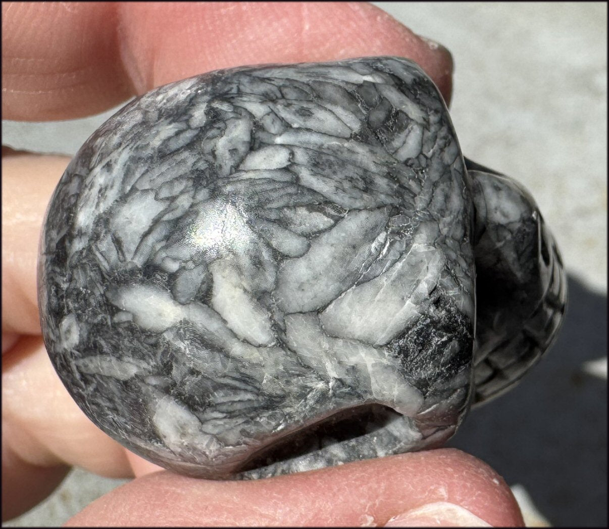 Pinolith Crystal Skull - AKA Pinolite - Calming, Support creativity