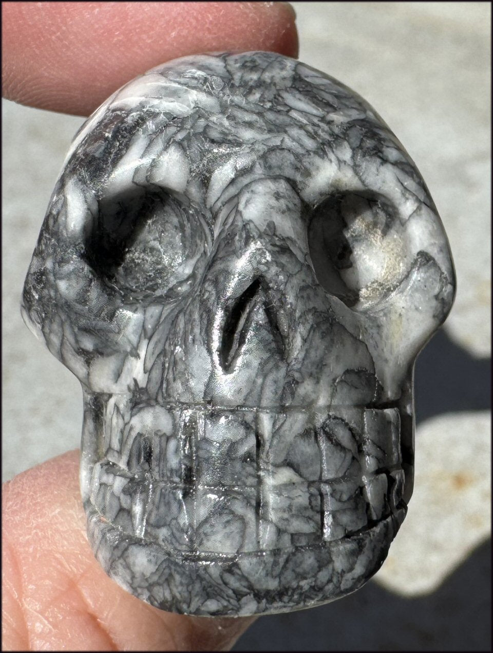 Pinolith Crystal Skull - AKA Pinolite - Calming, Support creativity