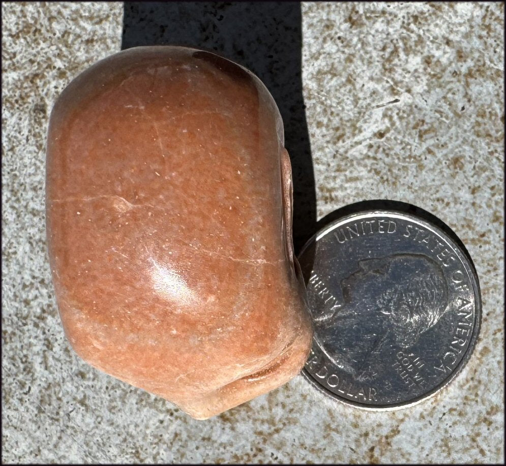 Orange Feldspar SIDHE / FAE / FAIRY Crystal Skull - 2nd Chakra, Balance