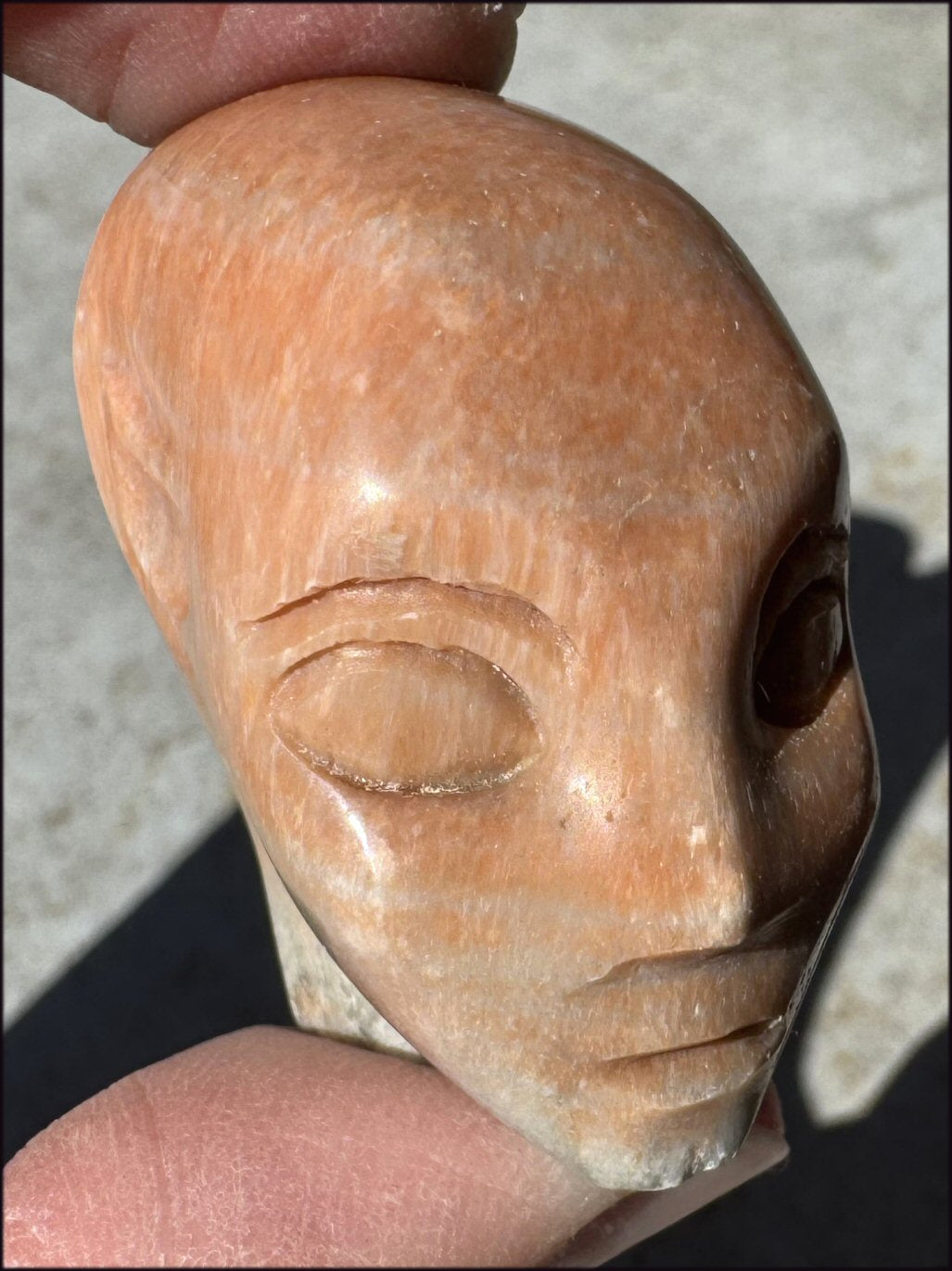 Orange Feldspar SIDHE / FAE / FAIRY Crystal Skull - 2nd Chakra, Balance