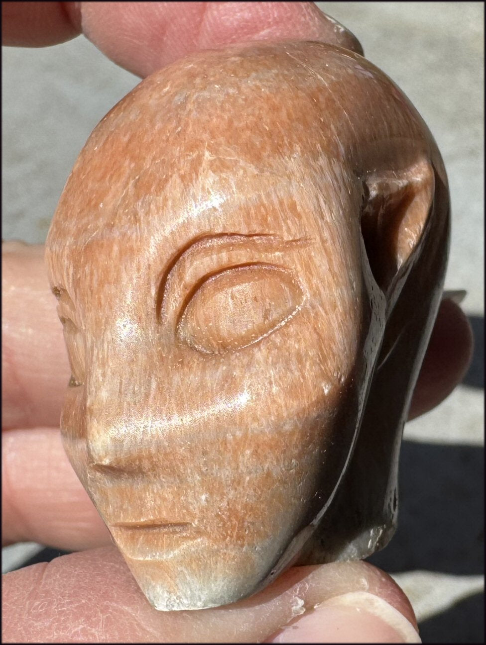 Orange Feldspar SIDHE / FAE / FAIRY Crystal Skull - 2nd Chakra, Balance