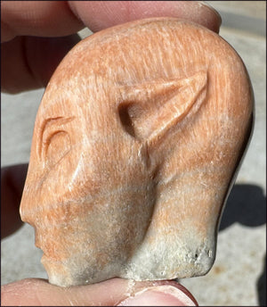 Orange Feldspar SIDHE / FAE / FAIRY Crystal Skull - 2nd Chakra, Balance