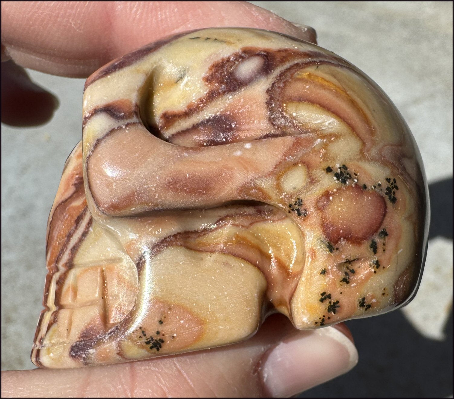 RED Picture Rock Jasper CRYSTAL SKULL - Stimulate positive energy flow