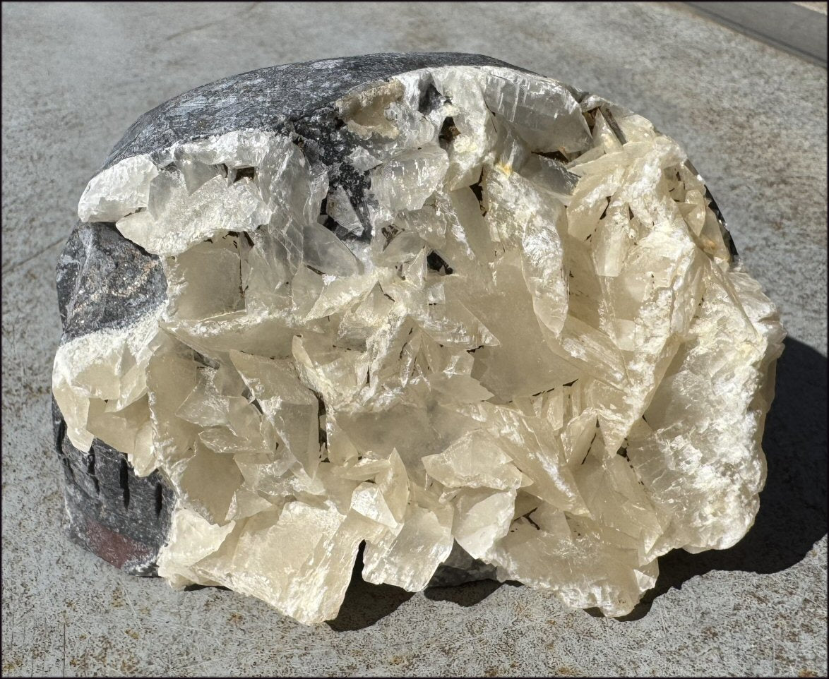 Limestone + Fluorescent Calcite Metamorphosis Crystal Skull - Positivity, Balance the Chakras