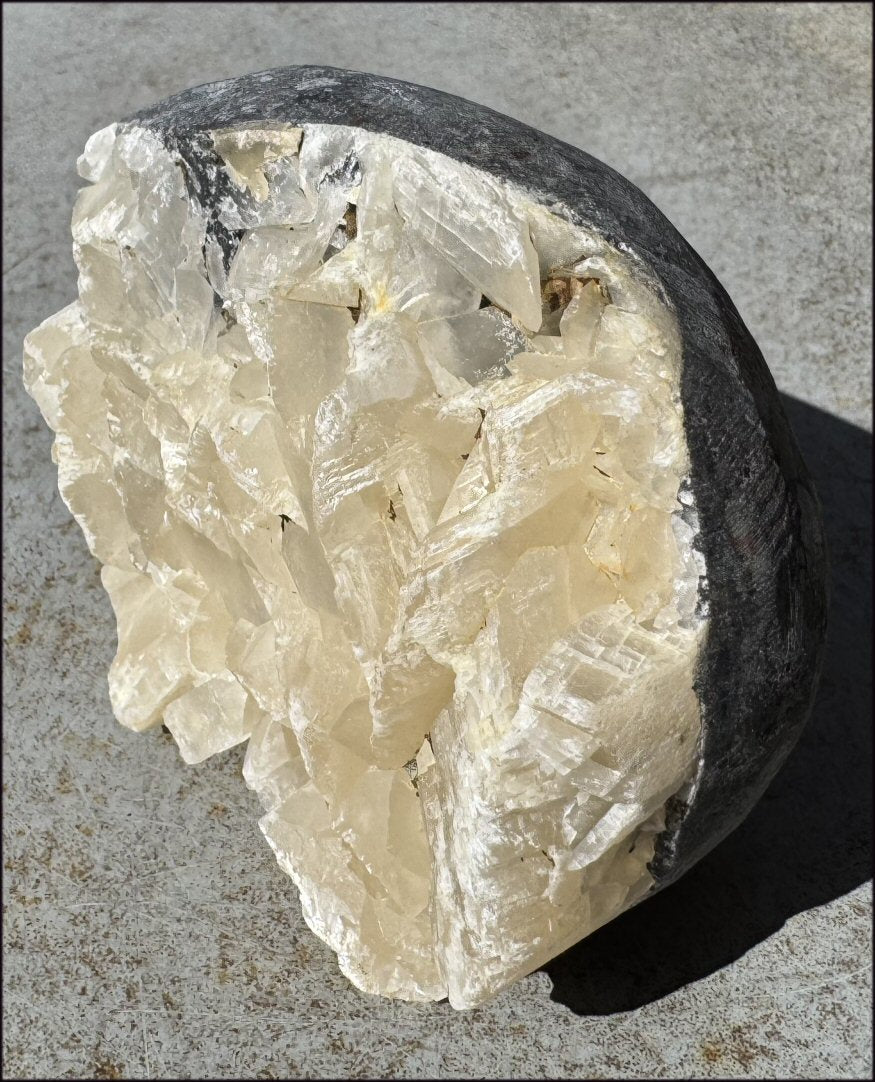 Limestone + Fluorescent Calcite Metamorphosis Crystal Skull - Positivity, Balance the Chakras