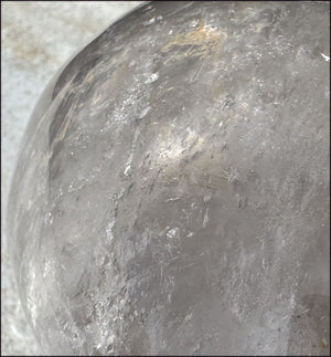 LifeSize SMOKY HImalayan Quartz Crystal Skull with Hematite, Chlorite, Rainbows - 13lbs+