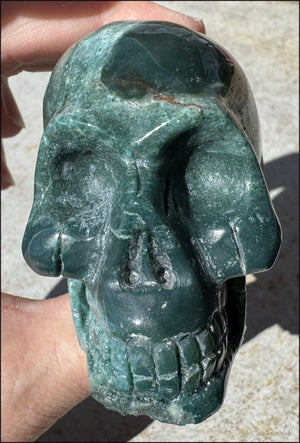Natural Ocean Jasper + Moss Agate Mix CRYSTAL SKULL!