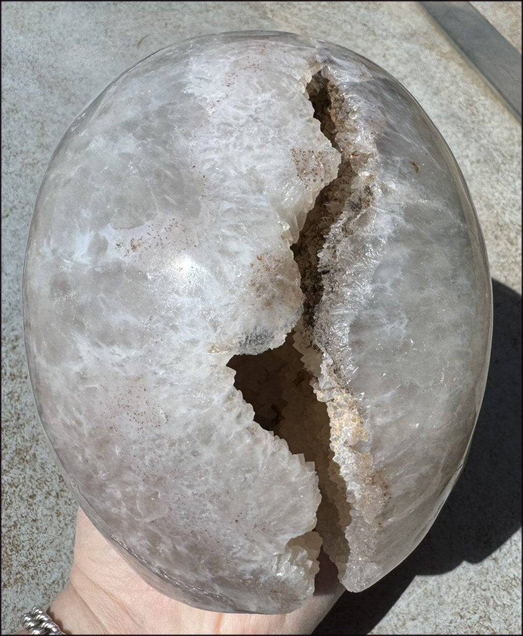 ~Super Sale~ LifeSize Agate GEODE Crystal Skull with AMAZING Huge Central VUG