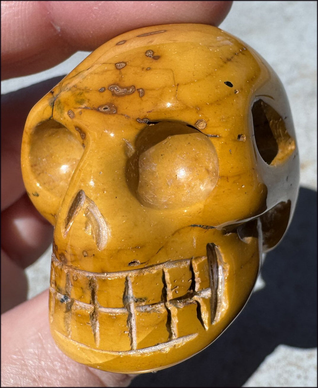 Vibrant Golden Yellow MOOKAITE Crystal Skull - Joy! - with Synergy 12+ years