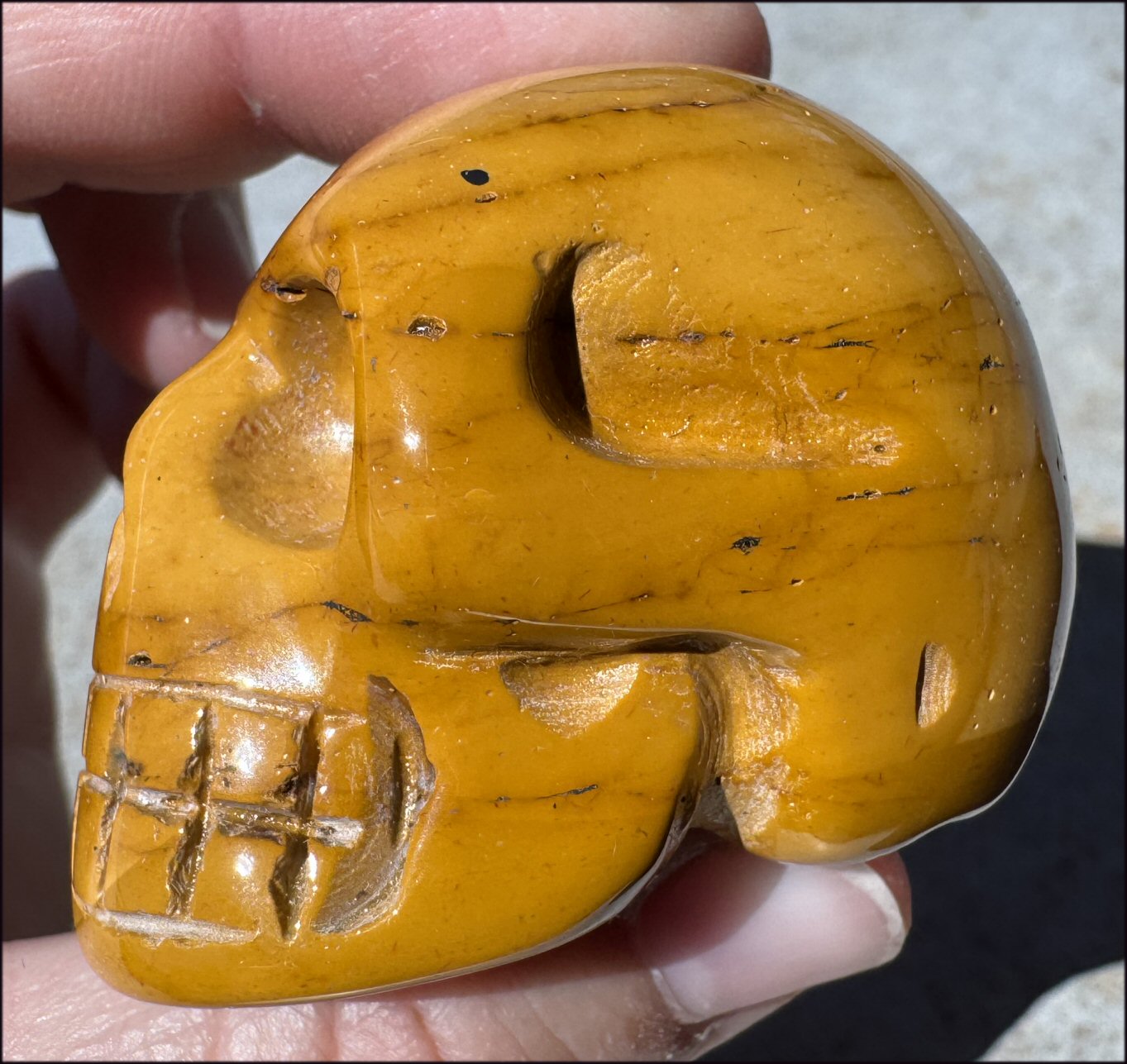 Vibrant Golden Yellow MOOKAITE Crystal Skull - Joy! - with Synergy 12+ years