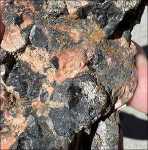 DARK Natural Smoky Quartz Crystal Cluster with Feldspar - Highly protective!