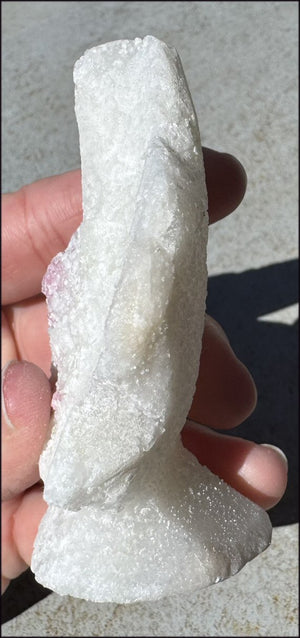 Fluorescent Red SPINEL in Marble Standing Stone - Energizing!