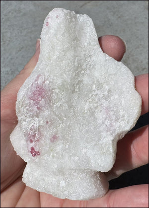Fluorescent Red SPINEL in Marble Standing Stone - Energizing!