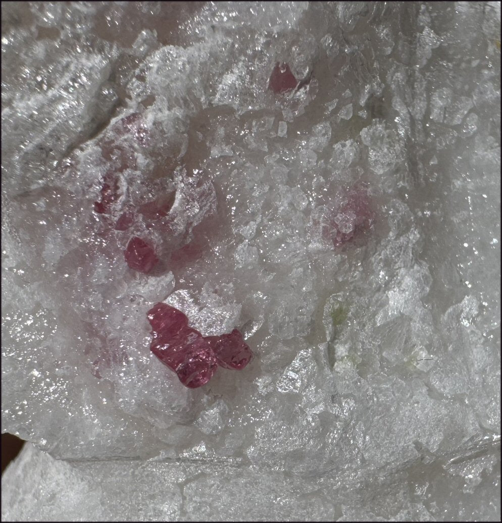 Fluorescent Red SPINEL in Marble Standing Stone - Energizing!