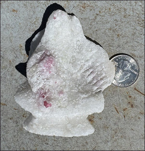 Fluorescent Red SPINEL in Marble Standing Stone - Energizing!