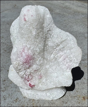 Fluorescent Red SPINEL in Marble Standing Stone - Energizing!